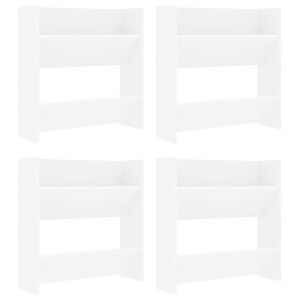 vidaXL Armoires &agrave; chaussures murales 4 pcs blanc bois d'ing&eacute;nierie