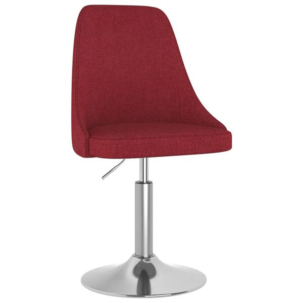 vidaXL Chaise pivotante de salle &agrave; manger Rouge bordeaux Tissu