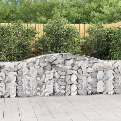 vidaXL Paniers à gabions arqués 2 pcs 400x30x100/120 cm Fer galvanisé