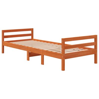 vidaXL Cadre de lit cire marron 75x190 cm bois de pin massif