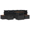 vidaXL Ensemble de canap&eacute; de jardin avec coussin 7 pcs Noir polyrotin