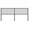 vidaXL T&ecirc;te de lit de remplacement m&eacute;tal noir 200 cm