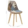 vidaXL Chaises &agrave; manger lot de 6 Design de patchwork gris tissu