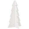 vidaXL Arbre de No&euml;l en bois pour d&eacute;coration blanc 69,5 cm pin massif