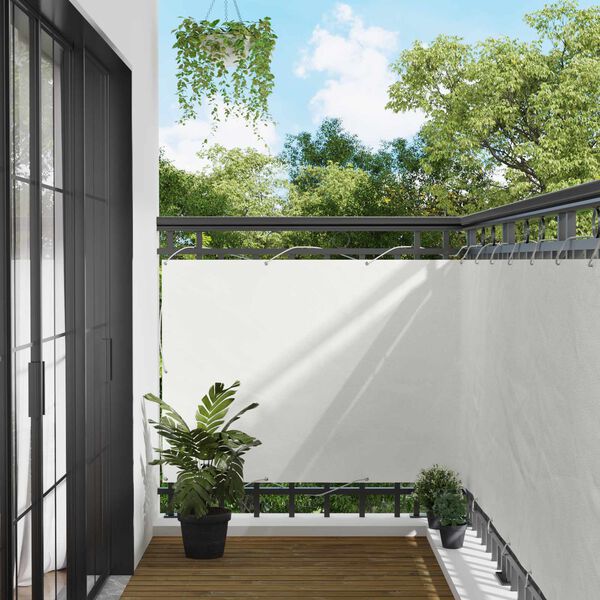 vidaXL &Eacute;cran de balcon Blanc 110 x 500 cm Tissu Oxford