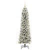 vidaXL Sapin de No&euml;l artificiel Blanc 210 cm PVC, m&eacute;tal et plastique