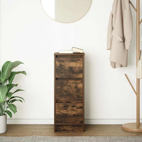 vidaXL Buffet ch&ecirc;ne fum&eacute; 29,5x34x76 cm bois d'ing&eacute;nierie