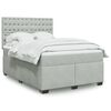 vidaXL Sommier &agrave; lattes de lit et matelas Gris clair 140x200cm Velours