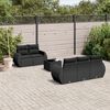 vidaXL Salon de jardin 6 pcs avec coussins noir r&eacute;sine tress&eacute;e
