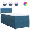 vidaXL Sommier &agrave; lattes de lit avec matelas bleu 80x200 cm velours