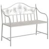 vidaXL Banc de jardin Blanc antique 104 x 52,5 x 89 cm Acier