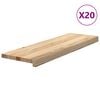 vidaXL Marches d'escalier 20 pcs non trait&eacute; bois de ch&ecirc;ne massif