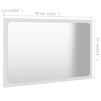 vidaXL Miroir de salle de bain Blanc 60x1,5x37 cm Aggloméré