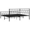 vidaXL Cadre de lit m&eacute;tal sans matelas avec pied de lit noir 200x200cm