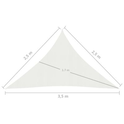 vidaXL Voile d'ombrage 160 g/m² Blanc 2,5x2,5x3,5 m PEHD