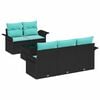 vidaXL Ensemble de canap&eacute; de jardin avec coussin 6 pcs Noir polyrotin