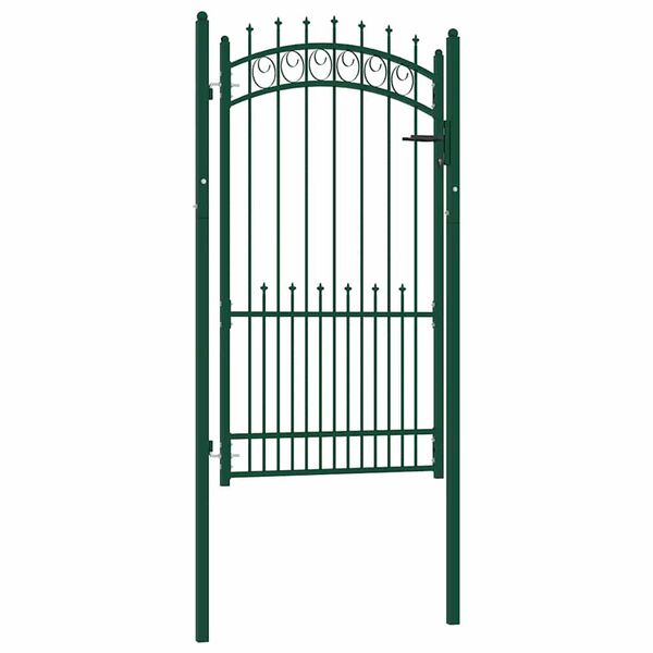 vidaXL Portail de cl&ocirc;ture avec pointes Acier 104x134,5 cm Vert