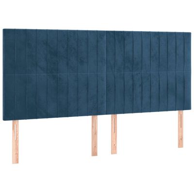 vidaXL Sommier à lattes de lit matelas et LED Bleu foncé 160x200 cm