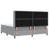 vidaXL Lit &agrave; ressort LED avec matelas Gris clair 200 x 200 cm tissu