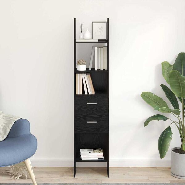 vidaXL Biblioth&egrave;que Ch&ecirc;ne noir 40 x 35 x 180 cm Bois d'ing&eacute;nierie