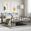 vidaXL Cadre de lit m&eacute;tal sans matelas avec pied de lit noir 180x200cm