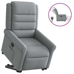 vidaXL Fauteuil inclinable &eacute;lectrique gris clair tissu