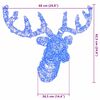 vidaXL T&ecirc;te de Renne avec 140 LED Bleu 68 x 36,5 x 62,5 cm Acrylique