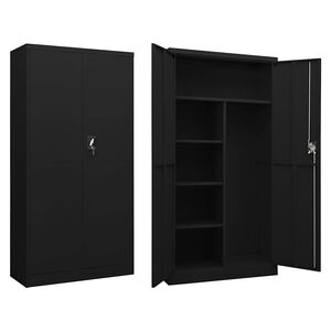 vidaXL Armoire &agrave; casiers Noir 90x40x180 cm Acier