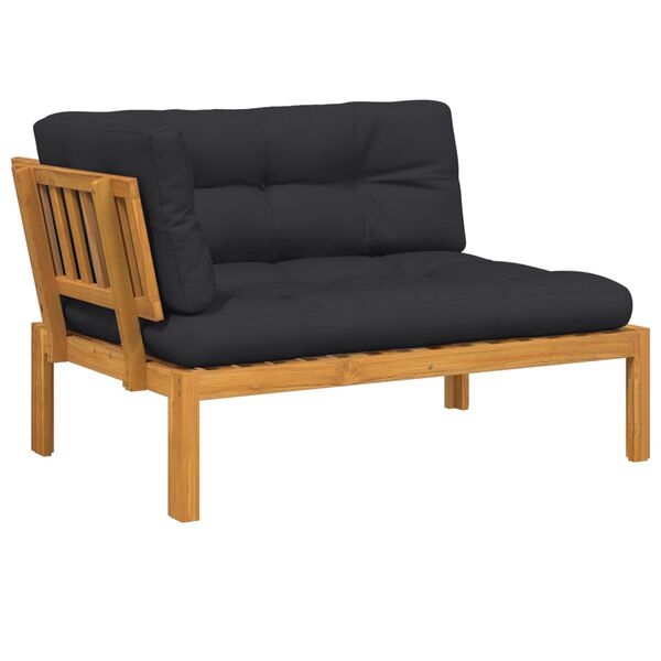 vidaXL Canap&eacute; d'angle palette de jardin et coussins bois acacia massif