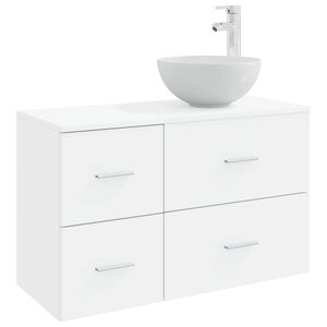 vidaXL Ensemble de mobilier de salle de bain 2 pc Blanc
