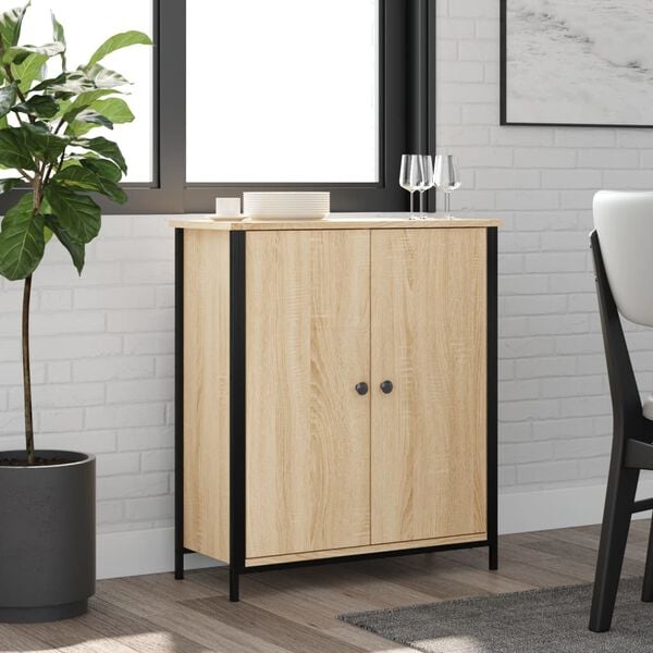 vidaXL Buffet ch&ecirc;ne sonoma 70x30x80 cm bois d'ing&eacute;nierie