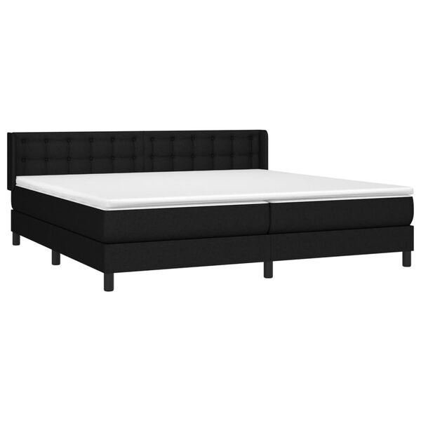 vidaXL Sommier &agrave; lattes de lit avec matelas Noir 200x200 cm Tissu