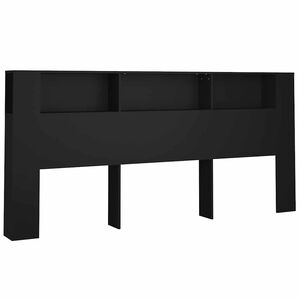 vidaXL Armoire de t&ecirc;te de lit Noir 220x18,5x104,5 cm