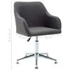 vidaXL Chaises pivotantes &agrave; manger lot de 2 gris fonc&eacute; tissu
