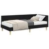 vidaXL Cadre de lit d'angle avec matelas 2 pc Noir 90 x 190 cm tissu