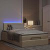 vidaXL Lit ottoman avec matelas et LED cr&egrave;me 120x190 cm tissu