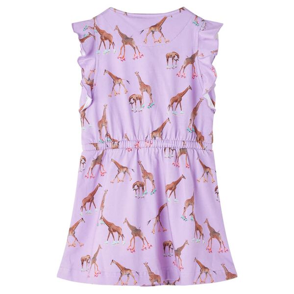 Robe fille manches à volants cordon de serrage lila 116