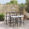 vidaXL Ensemble de bar de jardin 5 pcs avec coussins noir poly rotin