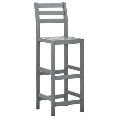 vidaXL Tabourets de bar lot de 2 gris bois d'acacia massif