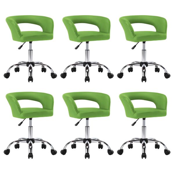 vidaXL Chaises &agrave; manger lot de 6 vert similicuir