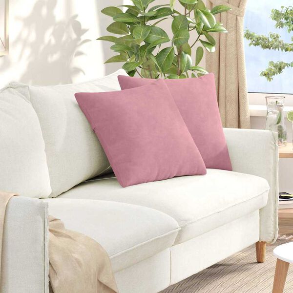 vidaXL Coussins de canap&eacute; 2 pcs Rose 50 x 50 cm
