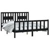 vidaXL Cadre de lit sans matelas noir bois de pin massif