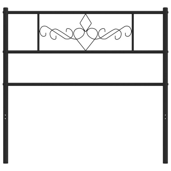 vidaXL T&ecirc;te de lit m&eacute;tal noir 107 cm