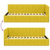 vidaXL Cadre de lit d'angle Jaune 90 cm x 190 cm Velours