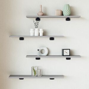vidaXL &Eacute;tag&egrave;res murales 4 pcs sonoma gris 60x10x1,5 cm bois ing&eacute;nierie