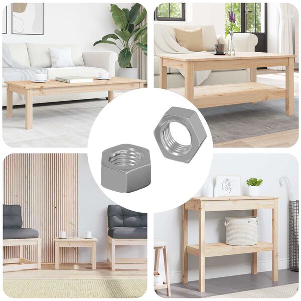 vidaXL &Eacute;crou Hexagonal 2 pcs Argent&eacute; M6 Fer
