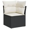 vidaXL Ensemble de canap&eacute; de jardin avec coussin 10 pcs Noir et cr&egrave;me