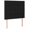 vidaXL Sommier &agrave; lattes de lit avec matelas et LED Noir 90x200cm Tissu