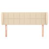 vidaXL T&ecirc;te de lit avec oreilles Cr&egrave;me 147x23x78/88 cm Tissu