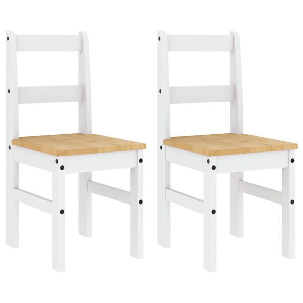 vidaXL Chaises &agrave; manger lot de 2 PANAMA blanc bois massif de pin